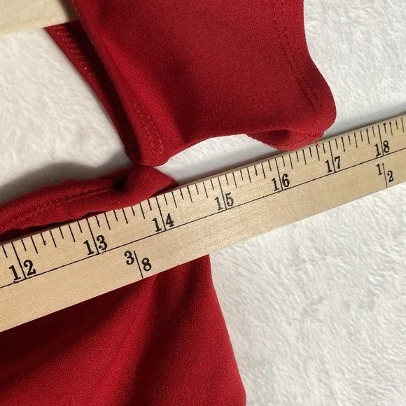 WINDSOR  Off Shoulder Red‎ Fitted Bodycon  Dress Size Large Cocktail Party - Picture 5 of 9